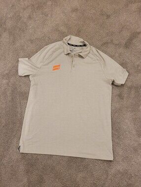 Hurley Men's Polo Shirt with Orange Accent Size Large